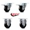 Service Caster 3.5 Inch Hard Rubber Wheel Swivel Top Plate Caster Lock Brakes 2 Rigid SCC, 2PK SCC-TTL20S3514-HRS-2-R-2 - alternate 2